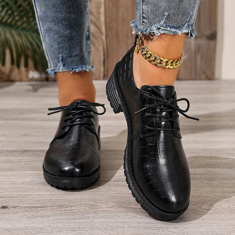 Niyra – Zapatos Derby Con Cordones y Suela Gruesa