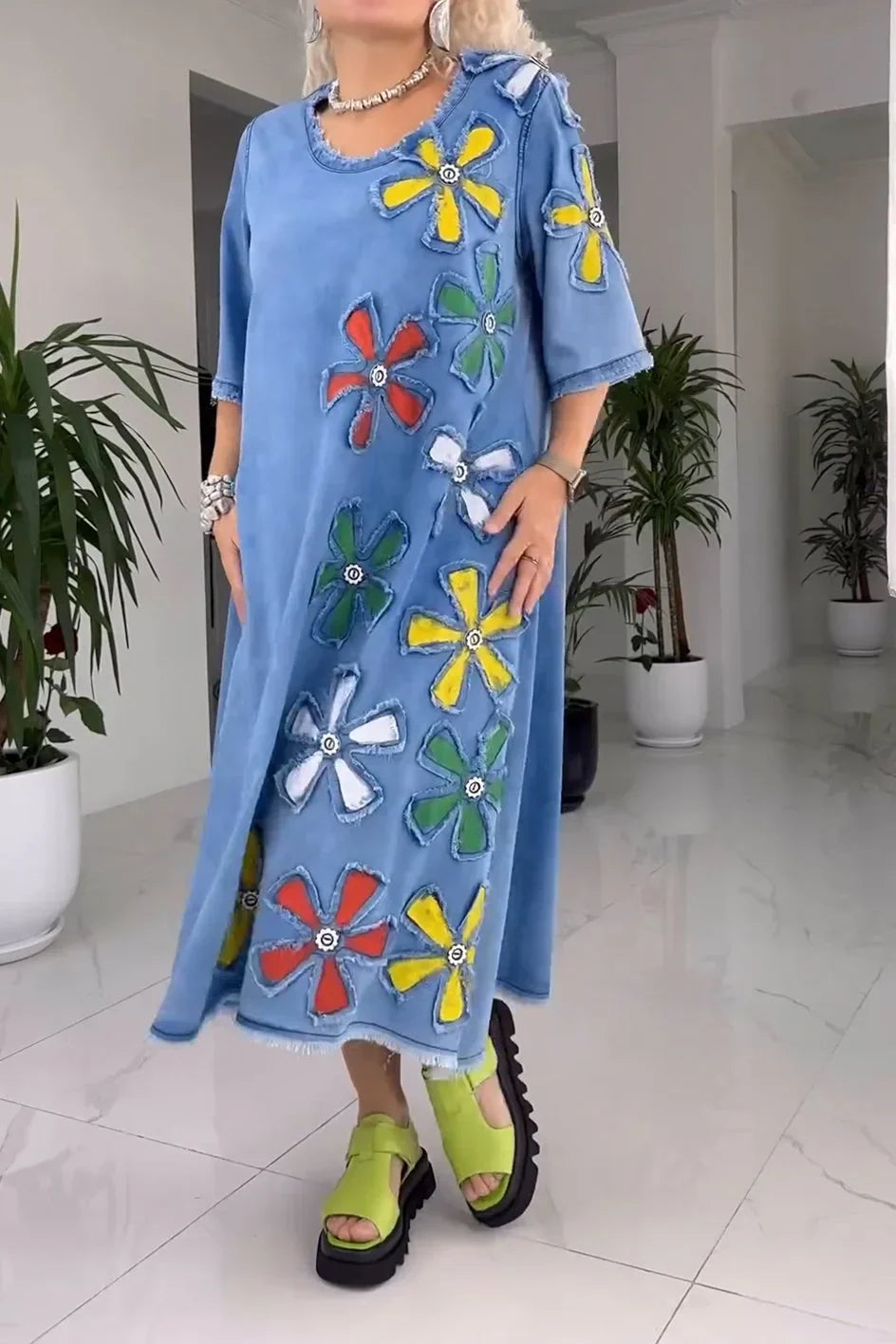Jiella - Vestido Informal Con Estampado De Flores