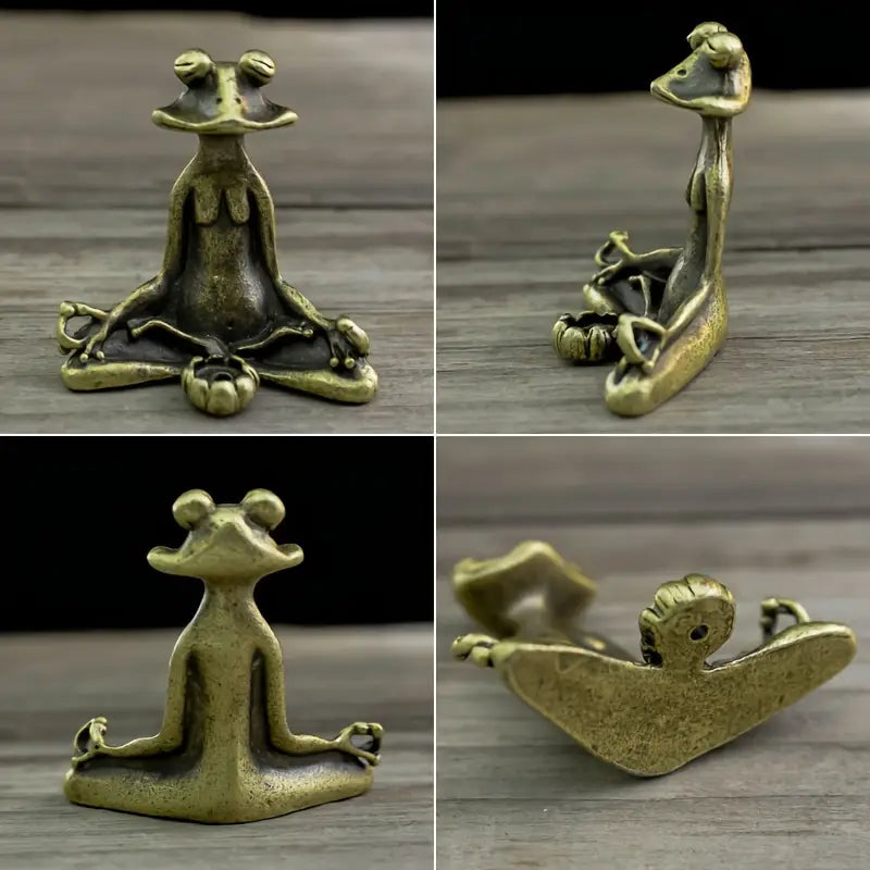 Meditoad - Elegante Portaincienso Con Forma De Rana Metálica