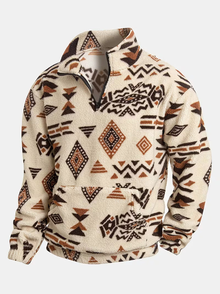 Witker - Sudadera Étnica De Felpa Con Cuello Alto