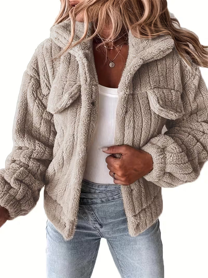 Libila - Chaqueta De Piel Sintética Con Bolsillos