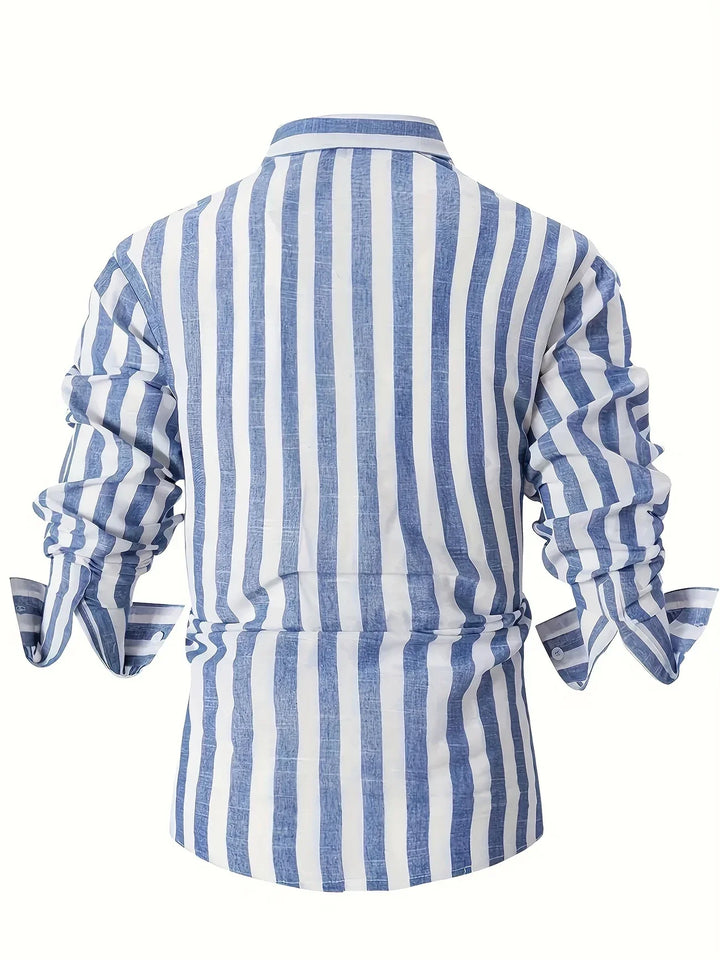 George - Camisa Elegante De Manga Larga a Rayas