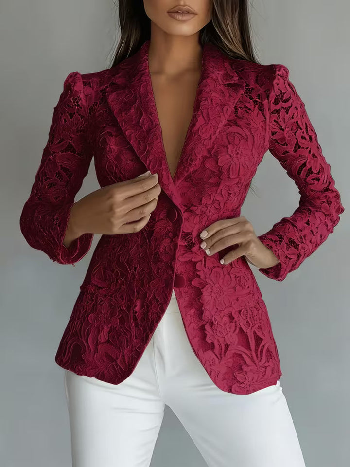 Kyliza - Blazer Floral De Primavera-Verano Con Forro