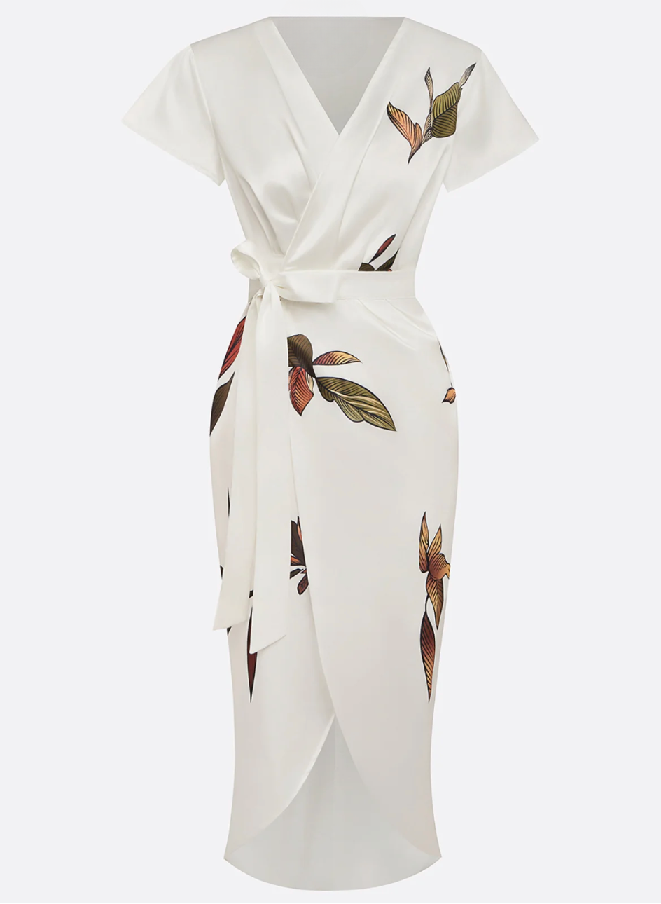 Beverly - Elegante Vestido Blanco Satinado