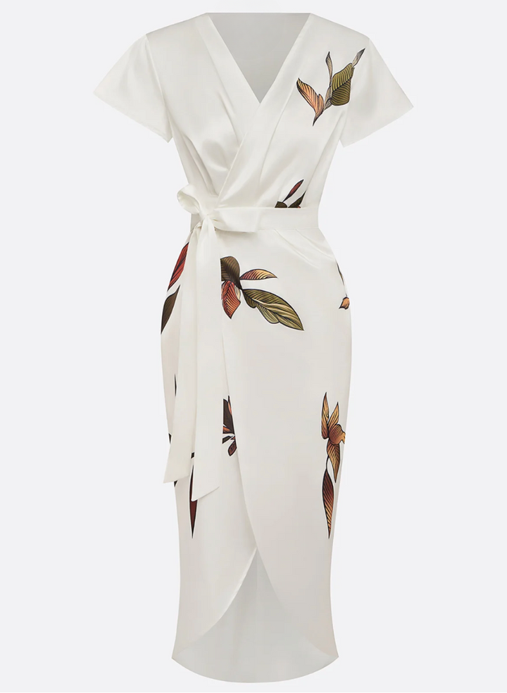 Beverly - Elegante Vestido Blanco Satinado