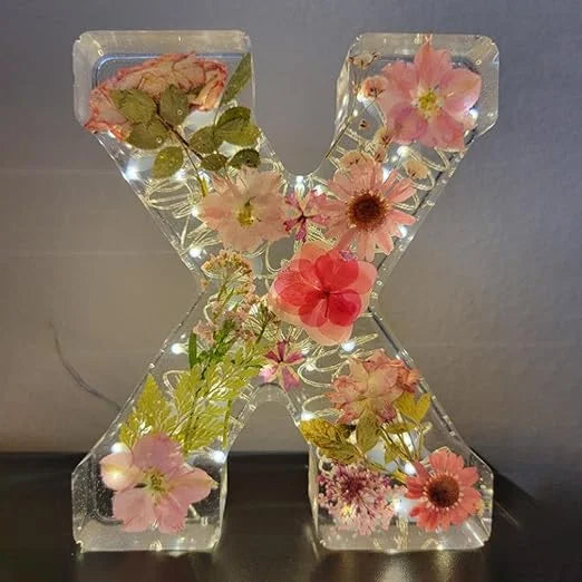 FloraShine - Lámpara Nocturna de Resina Con Flores Hecha a Mano