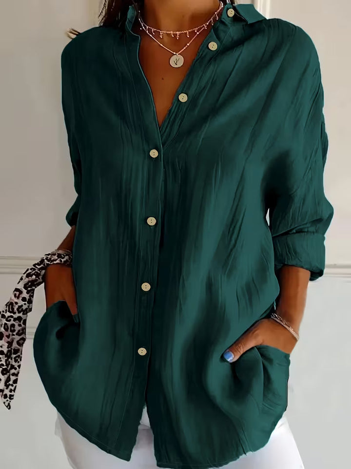 Soella - Camisa De Manga Larga Con Cuello Y Botones