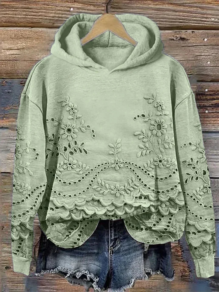 Leenja - Sudadera Con Capucha De Flores Texturizada Informal