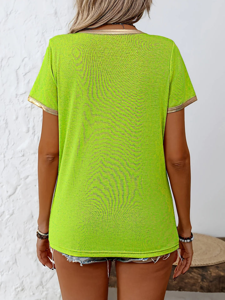 Krissy - Camiseta Informal Con Cuello Redondo