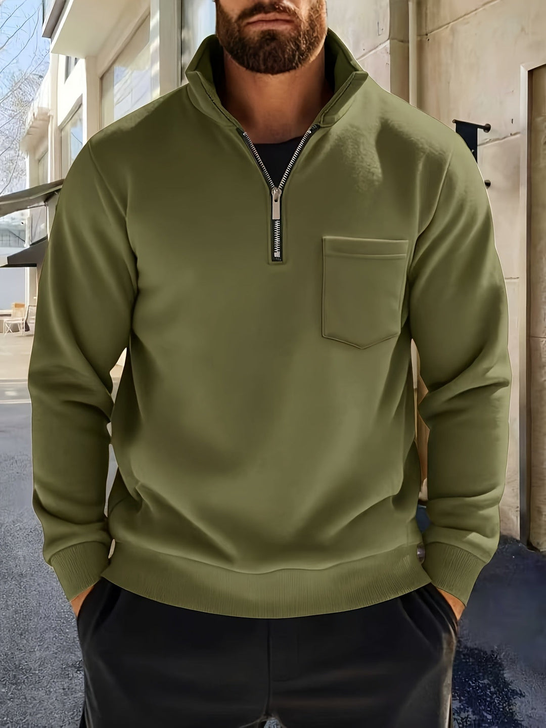 Nistor - Camisa De Manga Larga Con Media Cremallera
