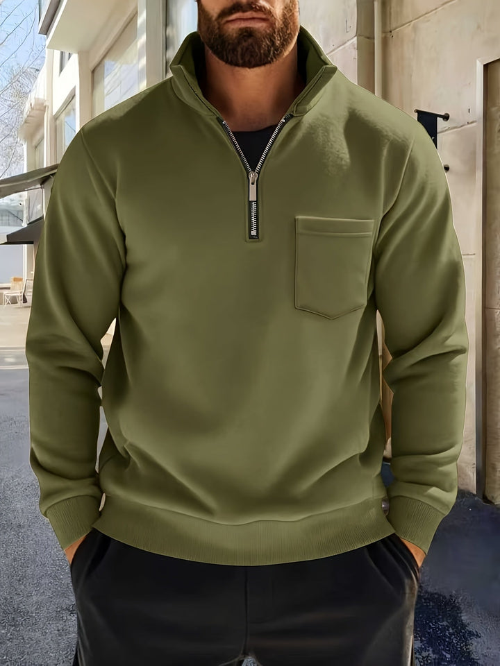 Nistor - Camisa De Manga Larga Con Media Cremallera