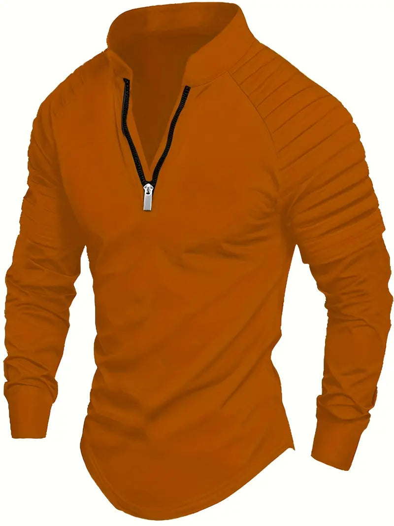 Linwood  - Manga Larga Polo Camisa Con Cremallera