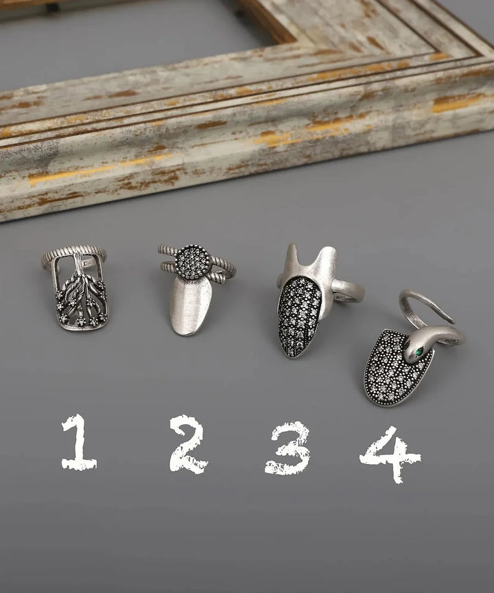 Marinan - Juego de Anillos Ajustables Para uñas Boho -4 Unidades