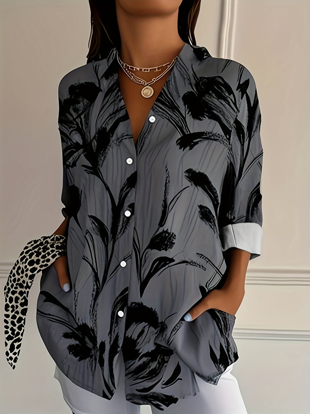 Ulka - Camisa De Manga Larga Con Estampado Floral