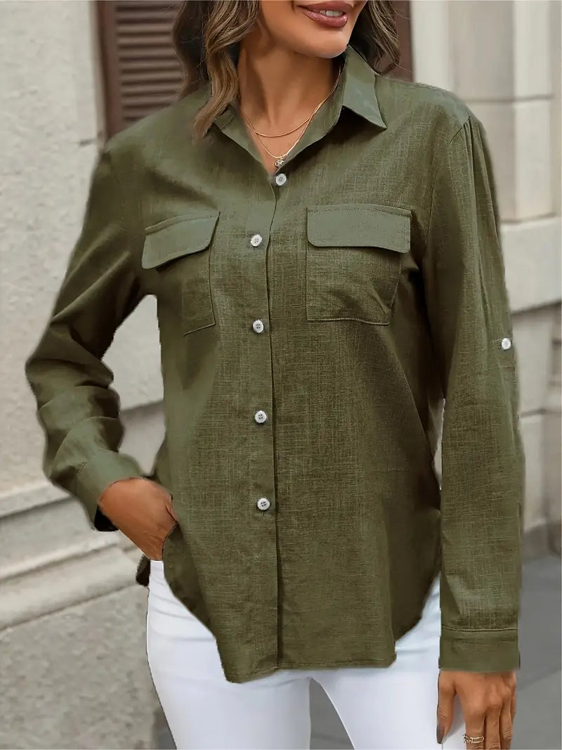 Athena - Camisa De Algodón Con Bolsillos Delanteros