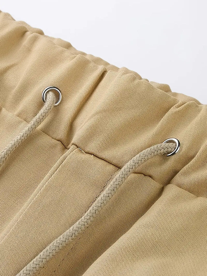 Jelte - Pantalones Cortos Cargo Informales Sin Elasticidad y Con Cordón