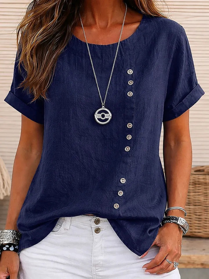 Mickale - Blusa De Algodón Con Botonadura