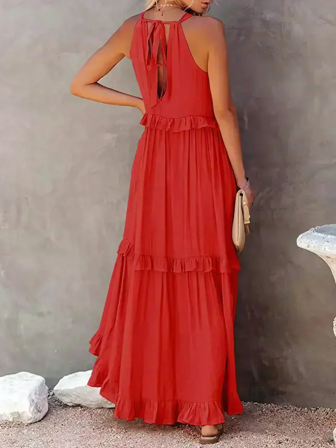 Hayley - Elegante Vestido Sin Mangas Con Volantes
