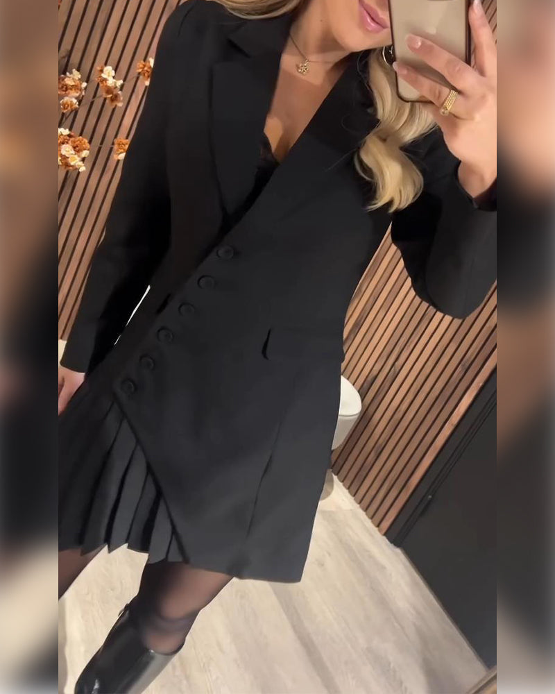 Nylani - Vestido con Solapa y Blazer
