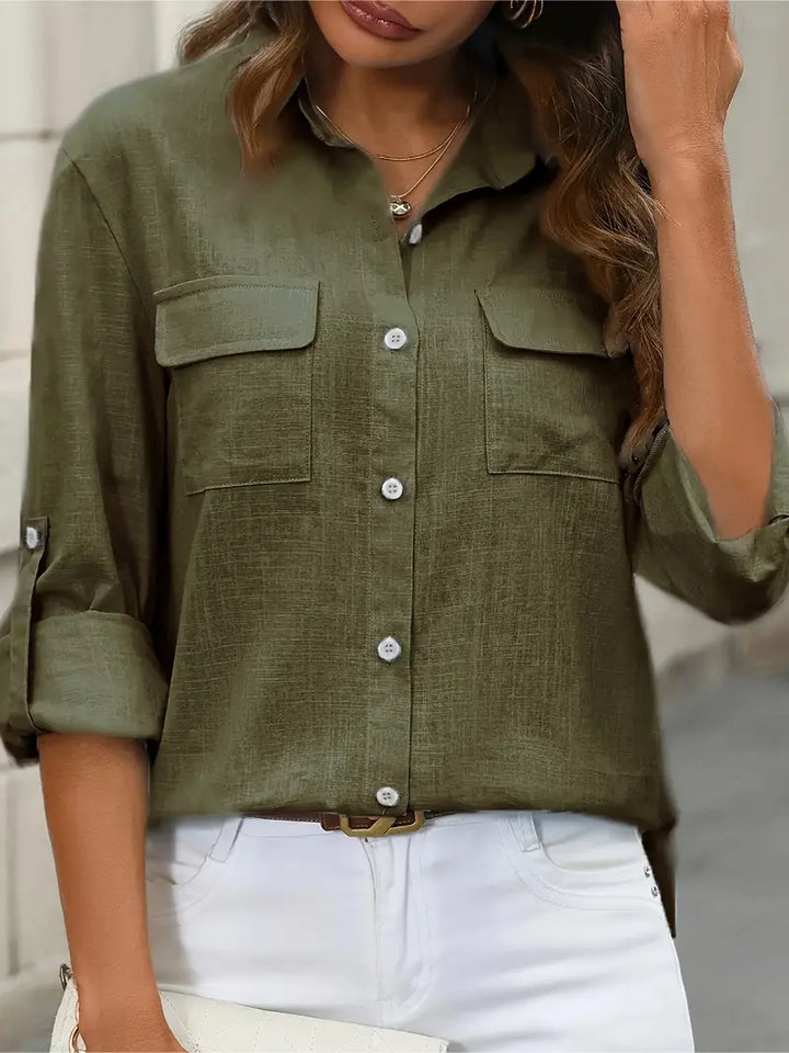 Athena - Camisa De Algodón Con Bolsillos Delanteros