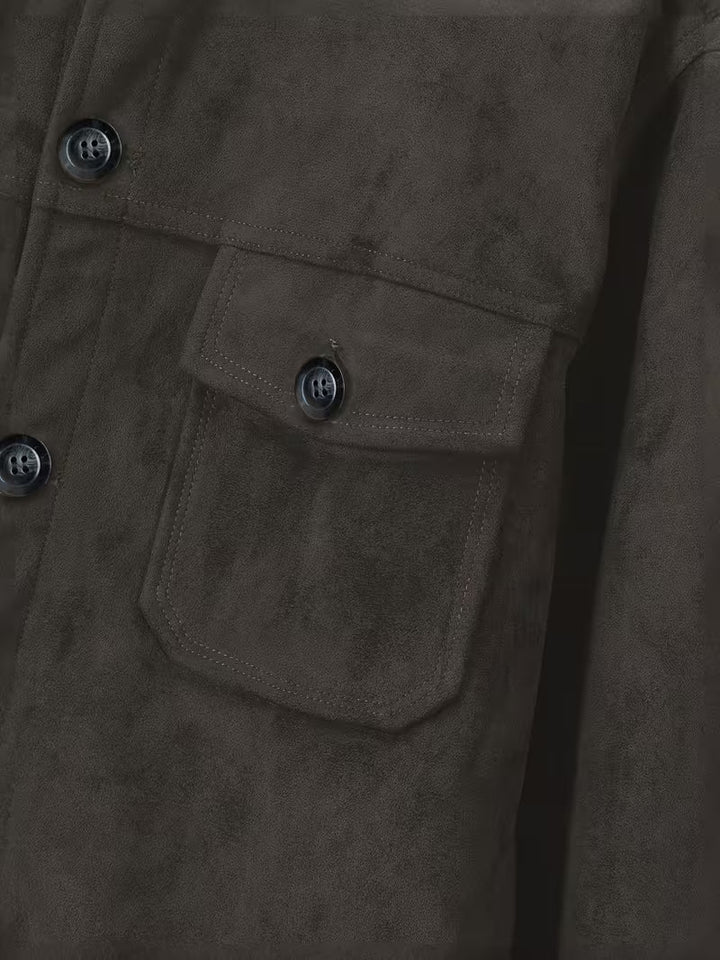 Jelil - Chaqueta De Ante Con Dos Bolsillos Delanteros