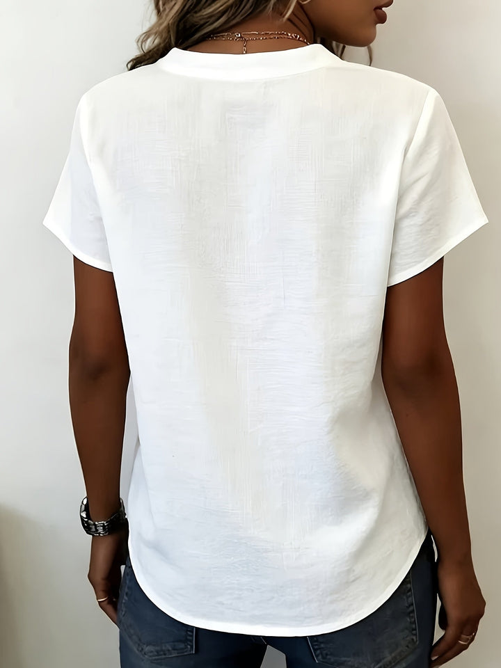 Salish - Blusa De Manga Corta Con Botones