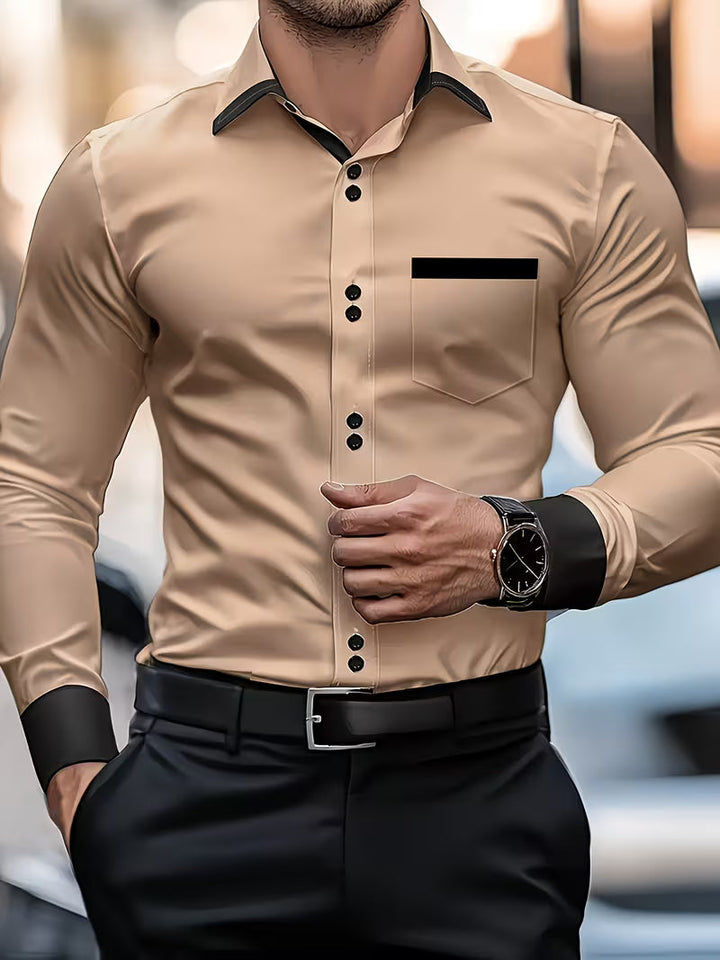 Zigmas - Elegante Camisa de Manga Larga Con Botones