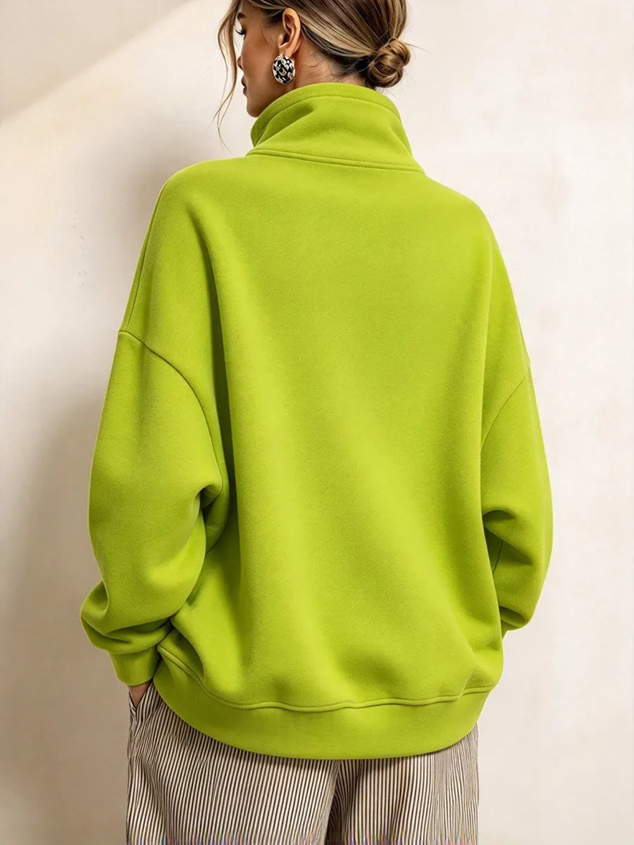 Lyona - Sudadera Moderna Asimétrica De Cuello Alto