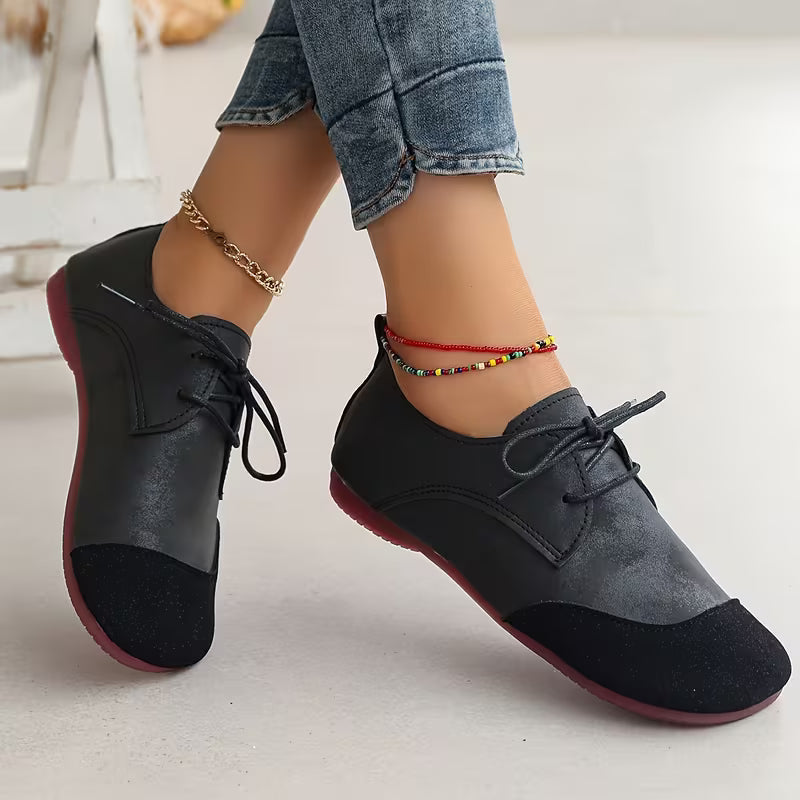 Zuniya - Zapatos Cómodos de Cuña Baja Con Cordones