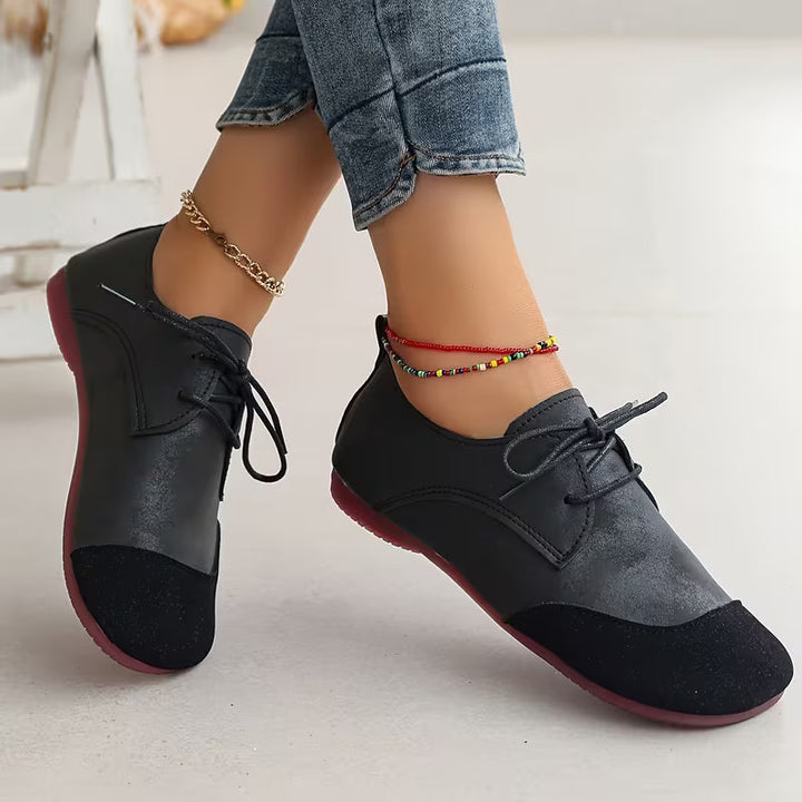 Zuniya - Zapatos Cómodos de Cuña Baja Con Cordones