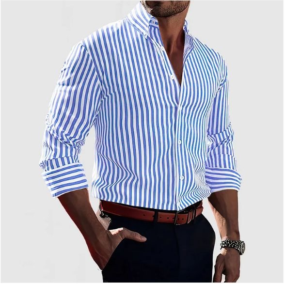 Mormon - Camisa Informal A Rayas Con Botones