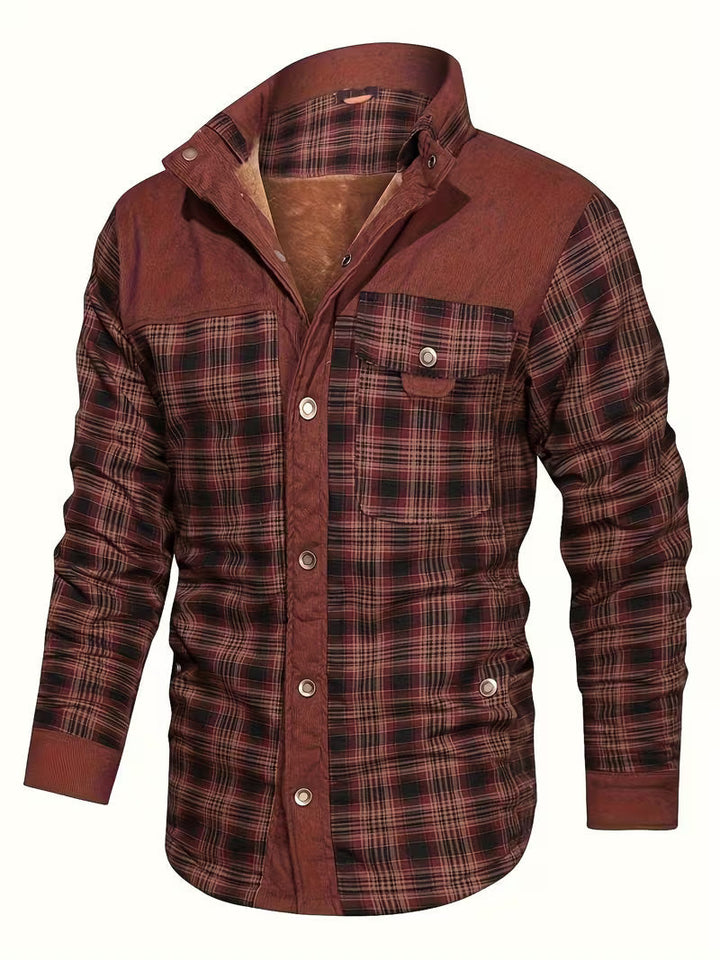 Kerrik - Chaqueta a Cuadros Con Solapas Y Forro De Felpa