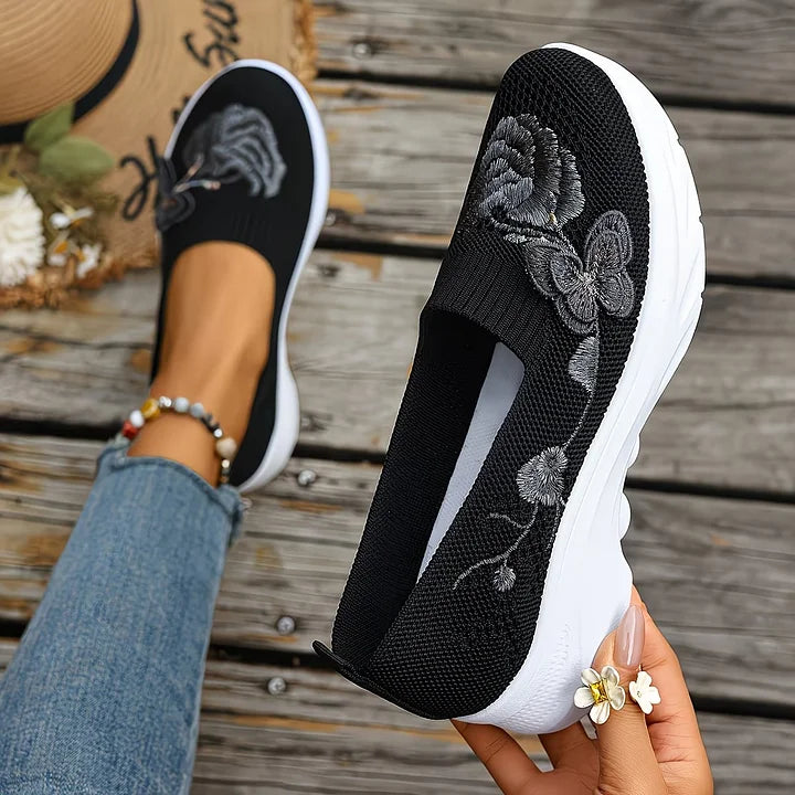 Leetha - Mocasines Bordados Con Mariposas
