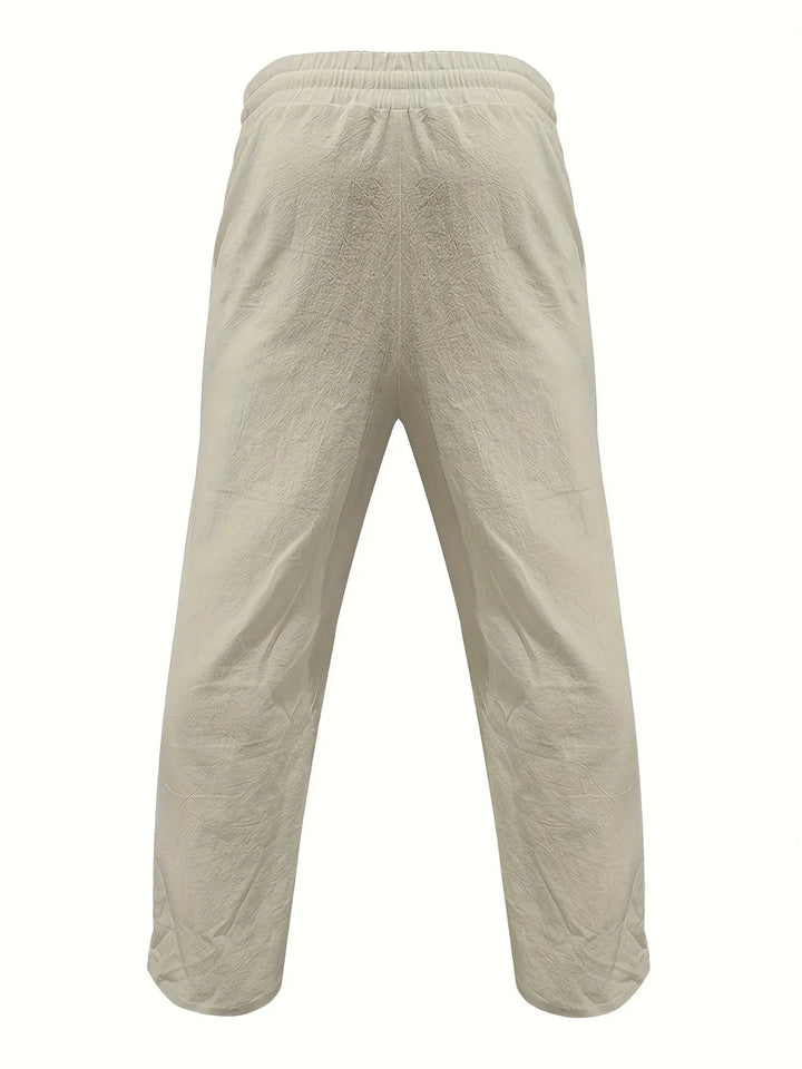 Beslan - Pantalones Elegantes De Pierna Recta Con Botones Dorados