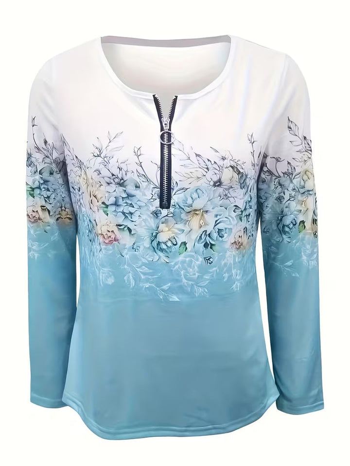 Tishna - Top Con Elegante Estampado Floral Gráfico