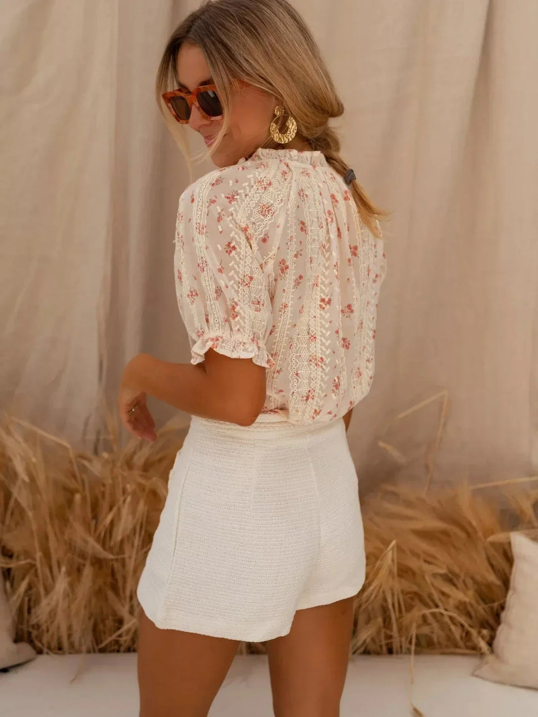 Yvonne - Blusa Elegante Con Estampado Floreado