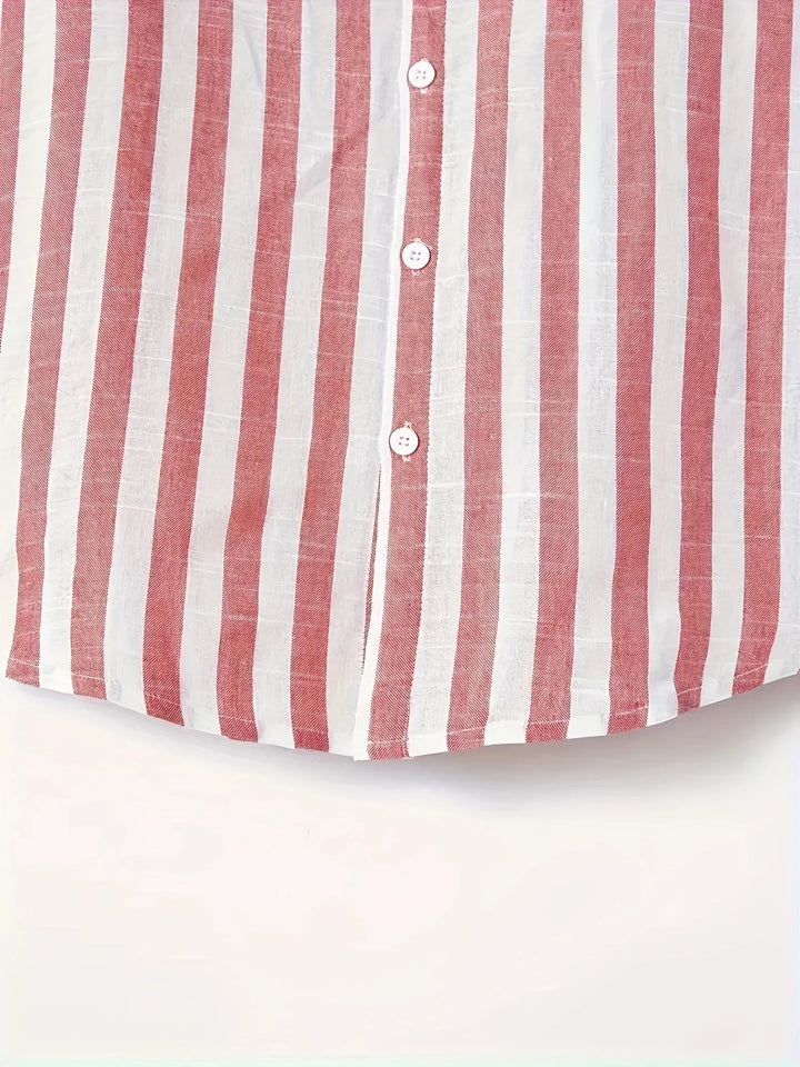 George - Camisa Elegante De Manga Larga a Rayas