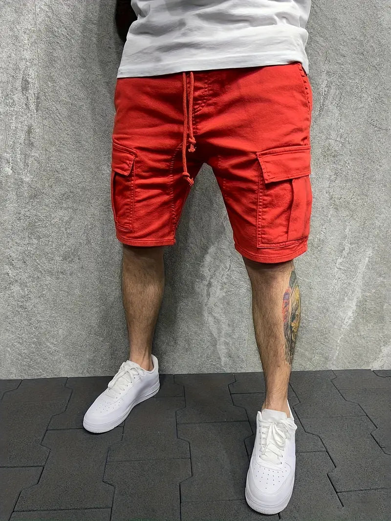 Jelte - Pantalones Cortos Cargo Informales Sin Elasticidad y Con Cordón