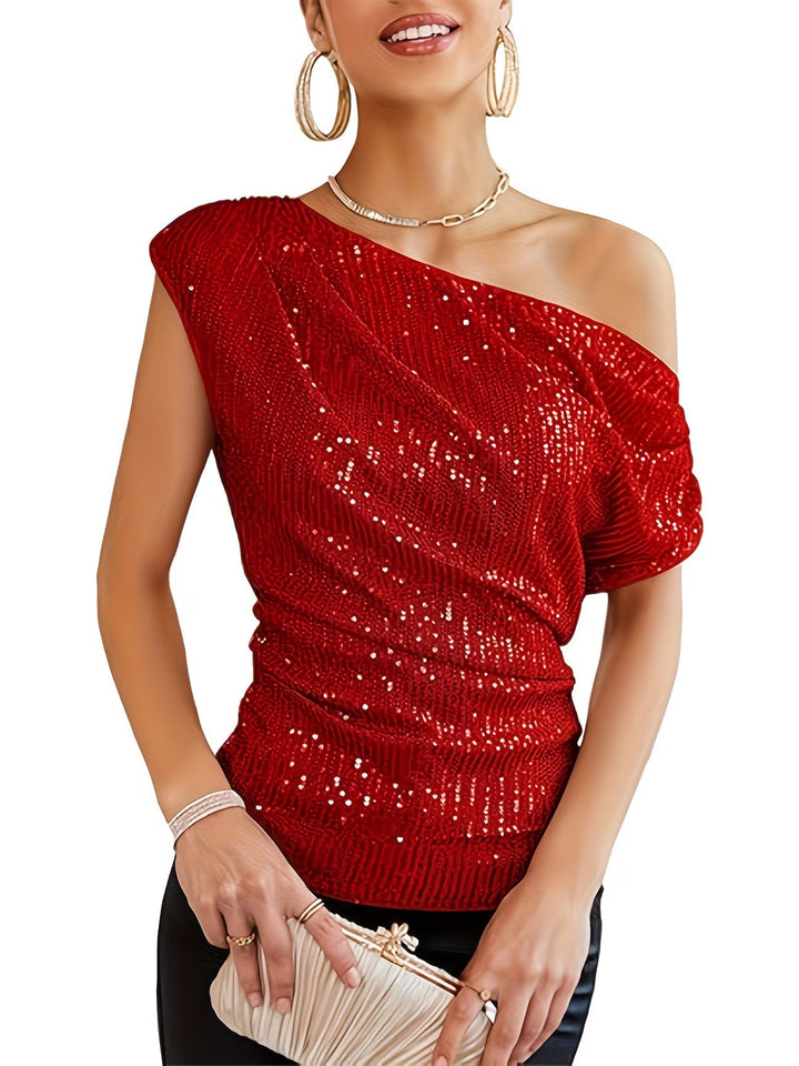 Jhasel - Elegante Top De UN Solo Hombro