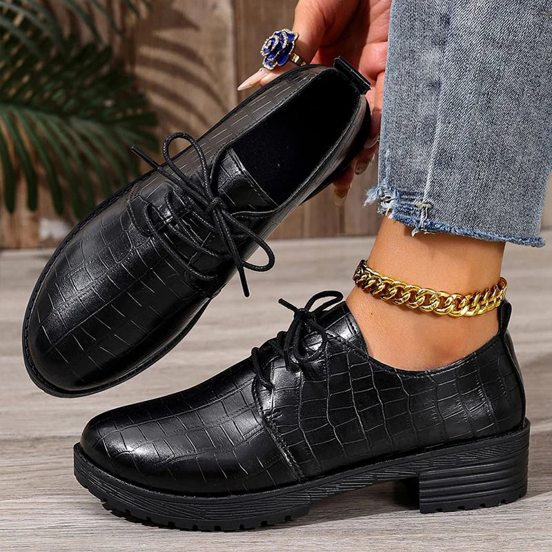 Niyra – Zapatos Derby Con Cordones y Suela Gruesa