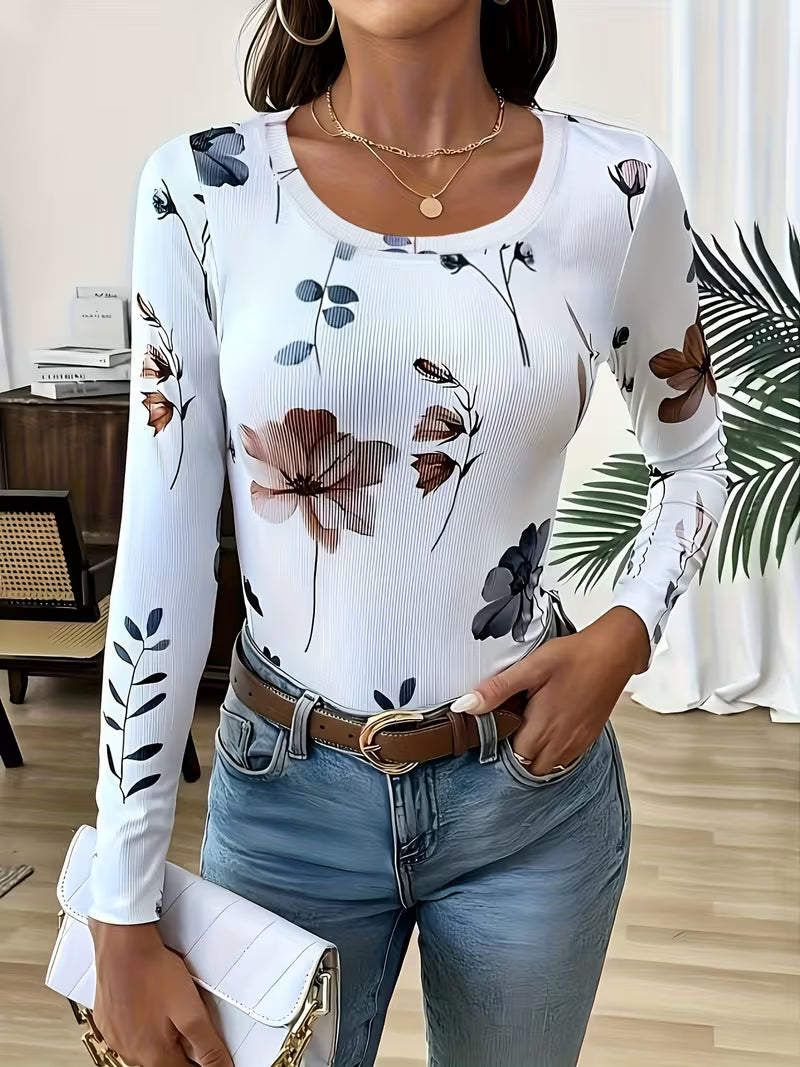 Rabiye - Top Con Estampado Floral Y Cuello Cuadrado