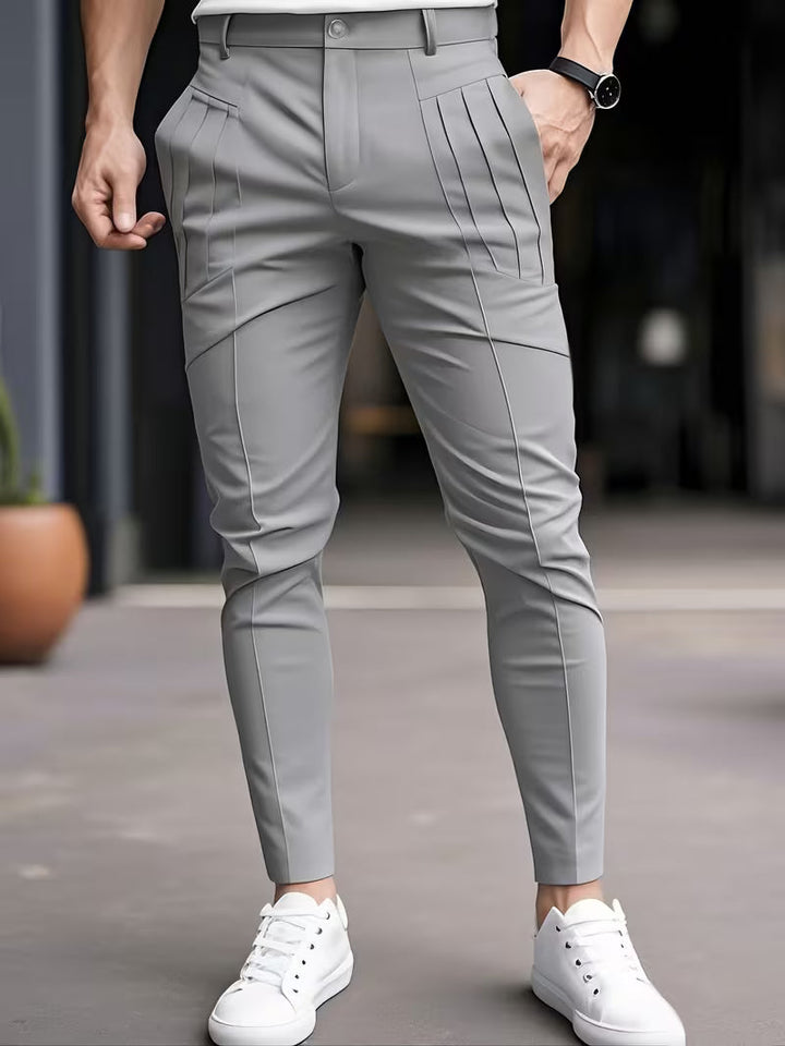 Altmann - Pantalones de Corte Ajustado Con Pliegues y Bolsillos