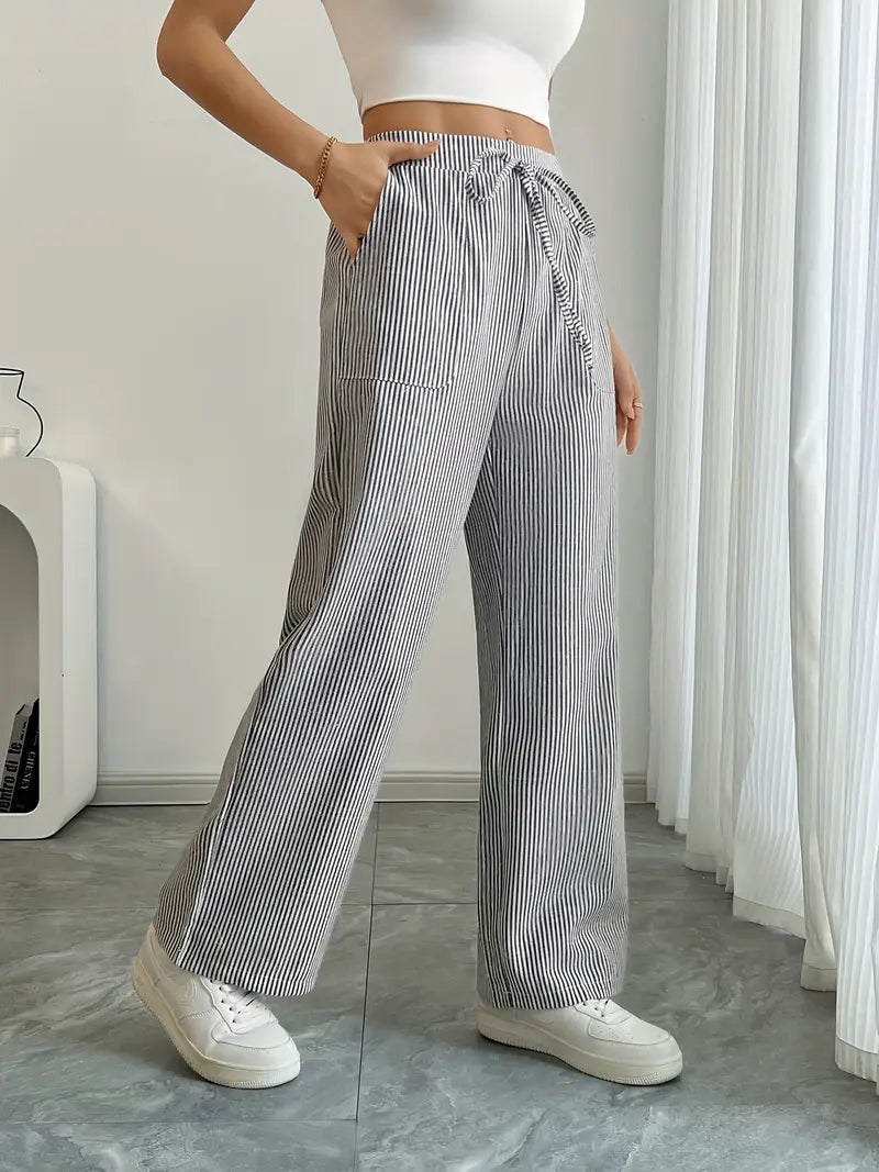 Alina - Pantalón Elegante A Rayas Con Bolsillos
