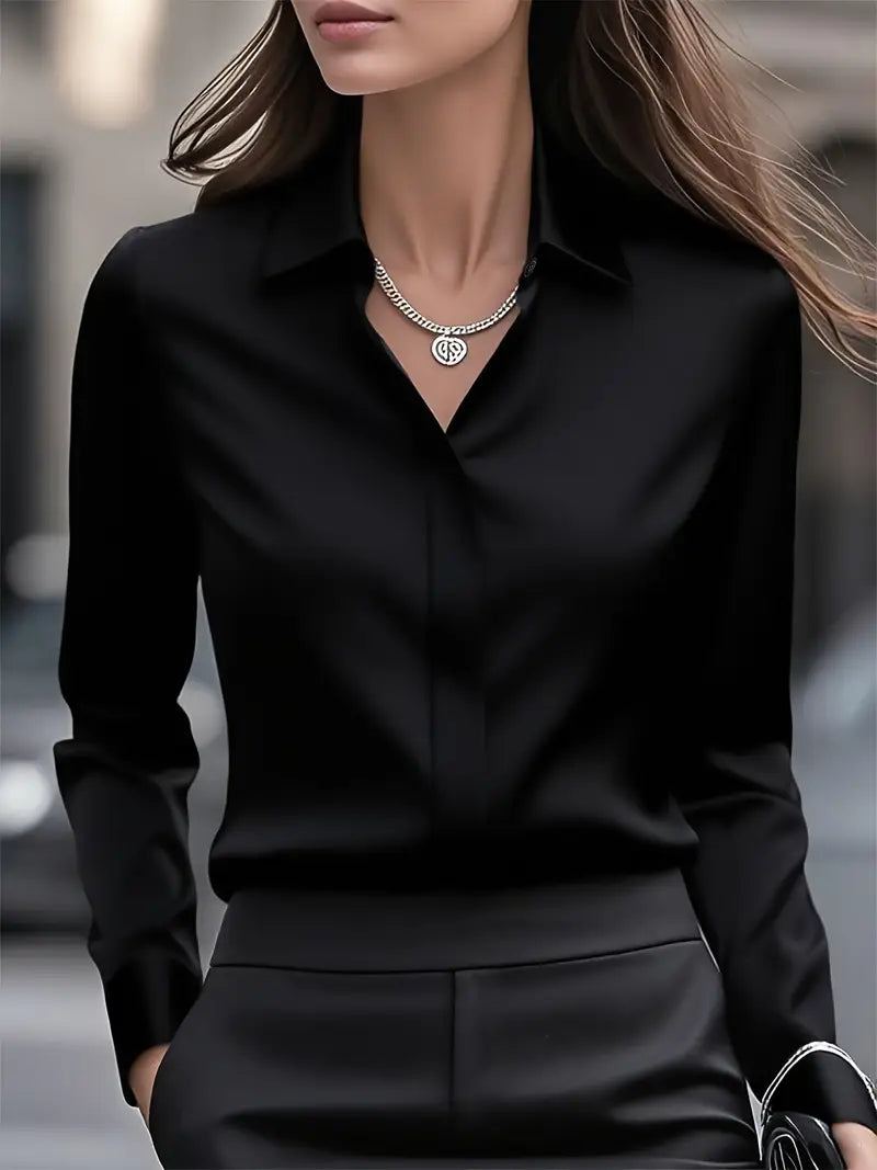 Amiliana - Camisa Elegante De Manga Larga Con Botones