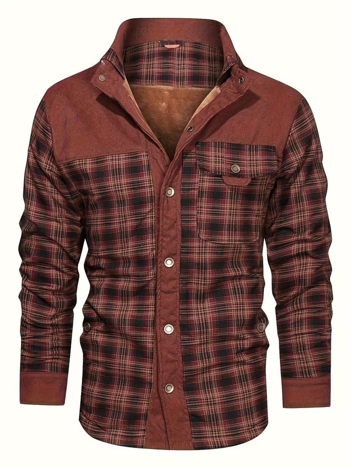 Kerrik - Chaqueta a Cuadros Con Solapas Y Forro De Felpa