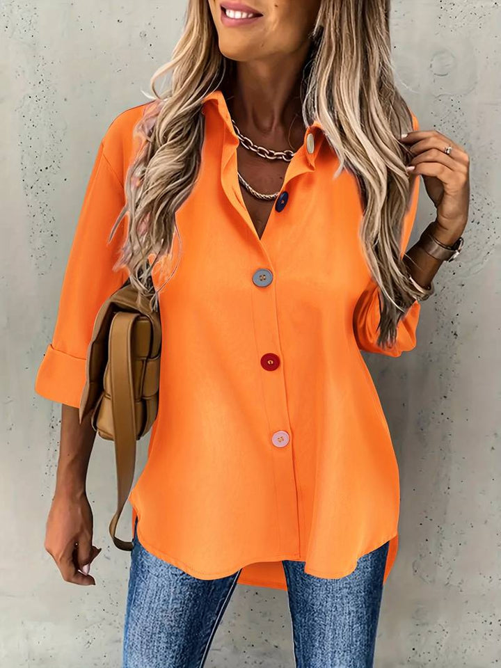 Lasangi - Camisa Informal de Manga larga Con Varios Botones