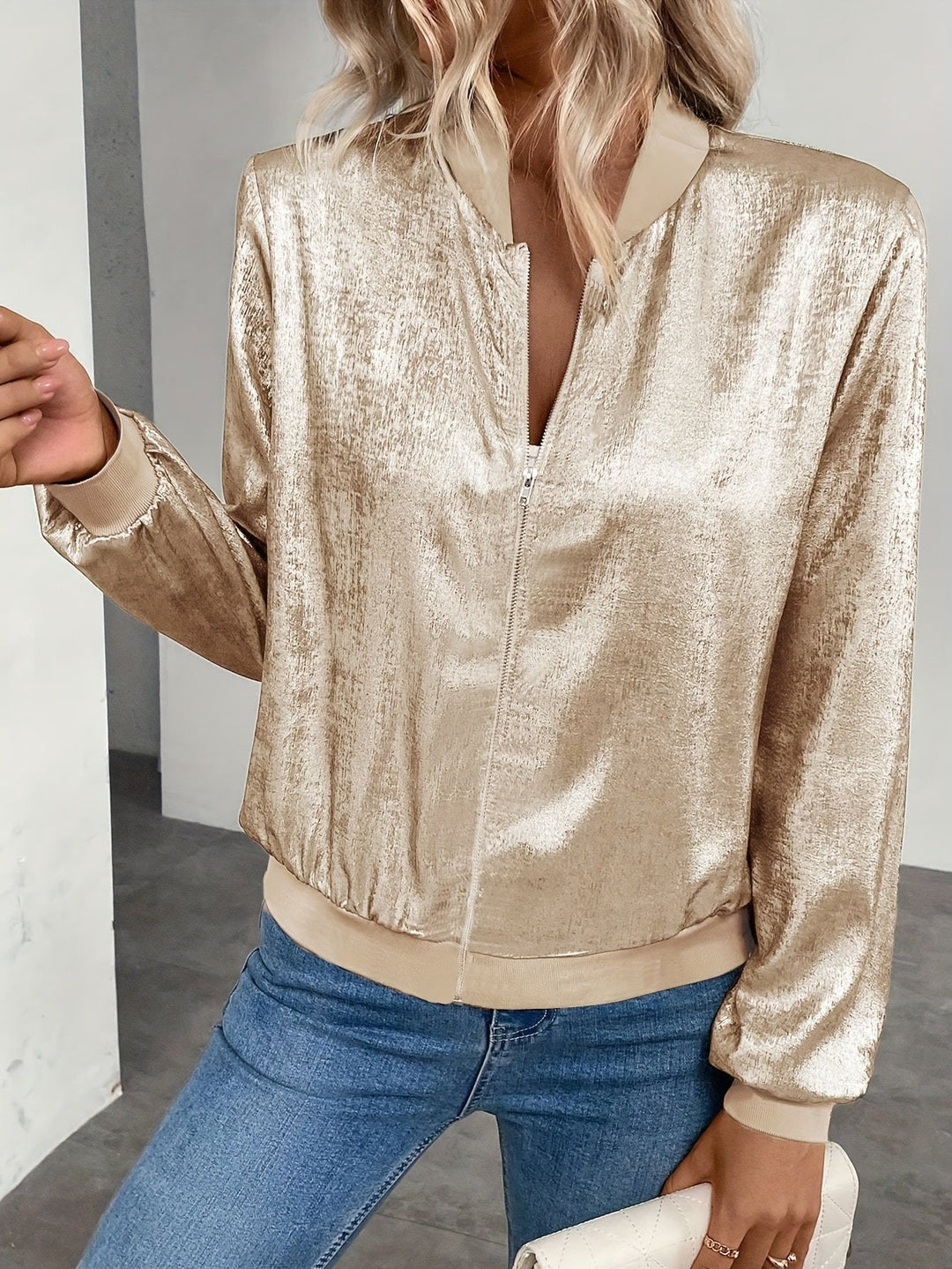 Marla - Chaqueta Dorada Elegante
