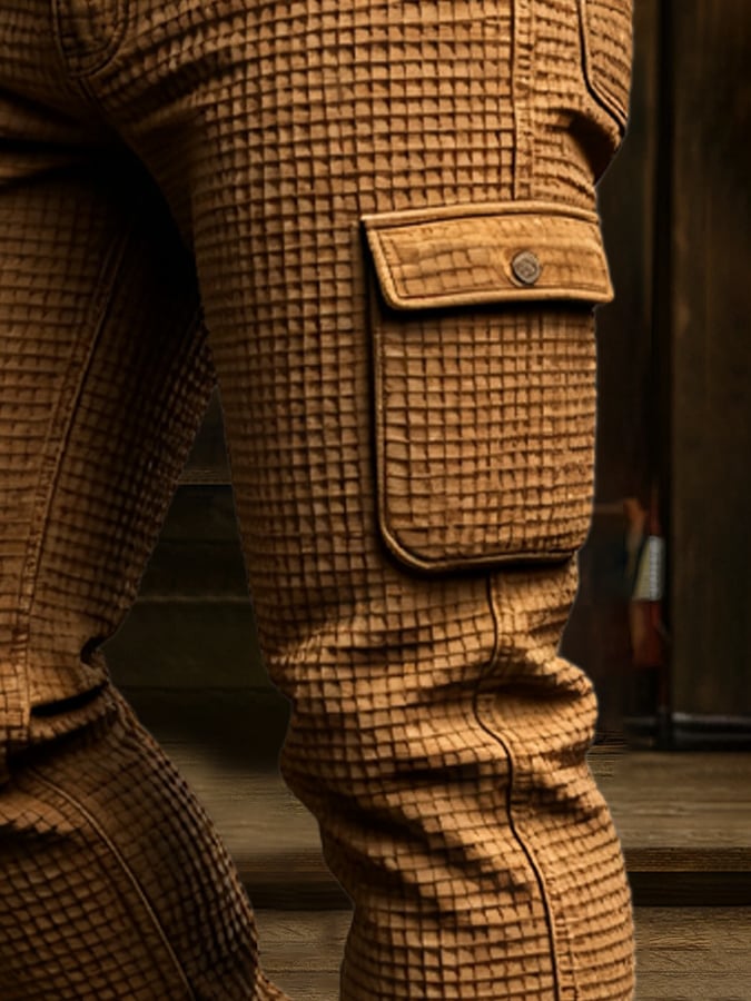 Conway - Pantalón Vintage Para Actividades Al Aire Libre Con Efecto Desgastado y Múltiples Bolsillos