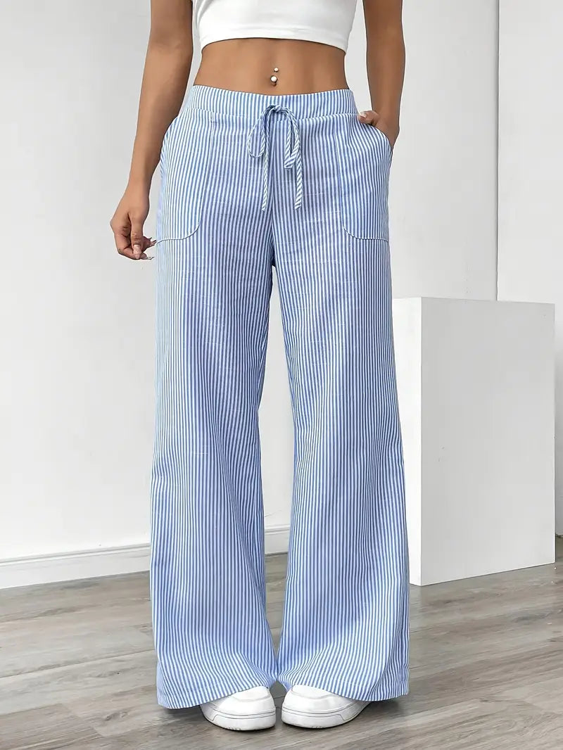 Alina - Pantalón Elegante A Rayas Con Bolsillos