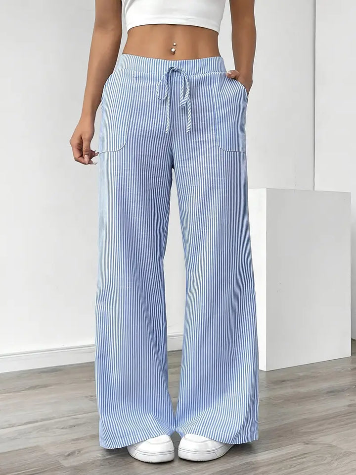 Alina - Pantalón Elegante A Rayas Con Bolsillos